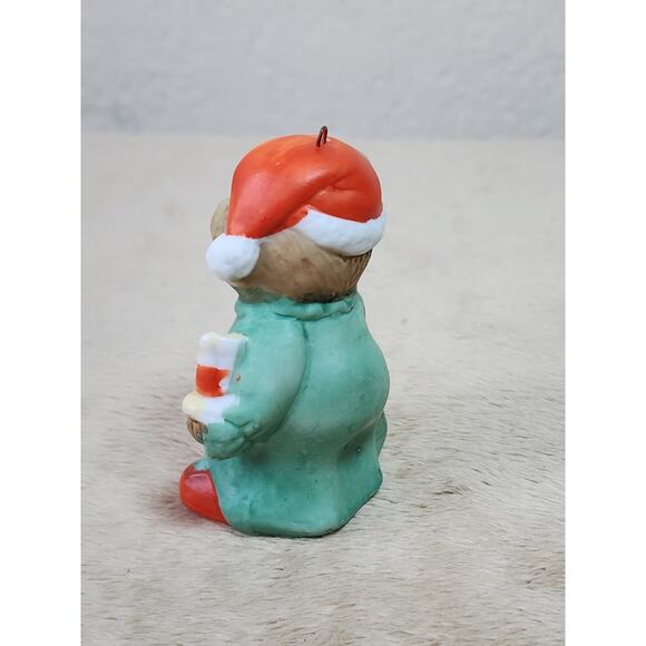 Bear Wearing Pjs Holding Teddy Bear 2 1/2" Santa Christmas Ornament Home Decor - Picture 5 of 12